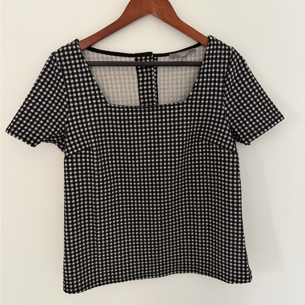 Checkered Top with Buttons